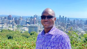 Un participant au sommet du Mont-Royal