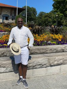 Un participant au sommet du Mont-Royal